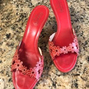 COACH Red Leather Heels